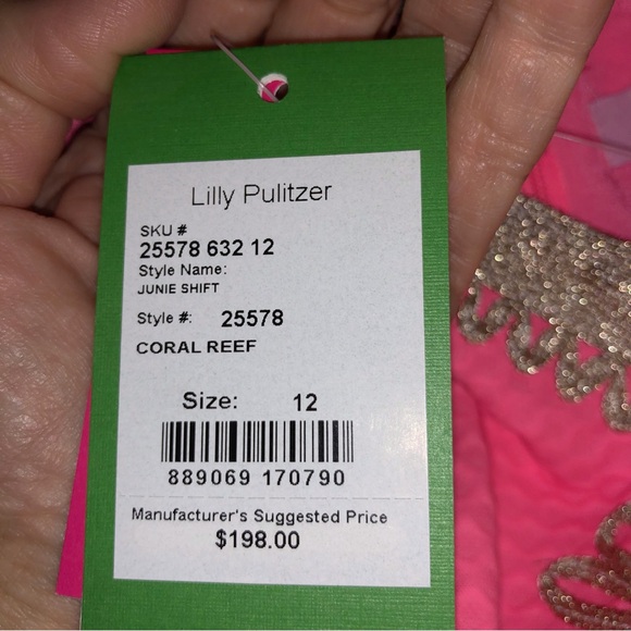 NWT Lilly Pulitzer Junie Shift Dress In Coral Reef Size 12 - Picture 7 of 9